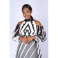Cut off The Shoulder Irregular Striped Dress