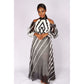 Cut off The Shoulder Irregular Striped Dress