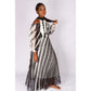Cut off The Shoulder Irregular Striped Dress