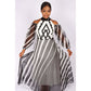 Cut off The Shoulder Irregular Striped Dress