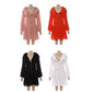V-Neck Button Vintage Dress