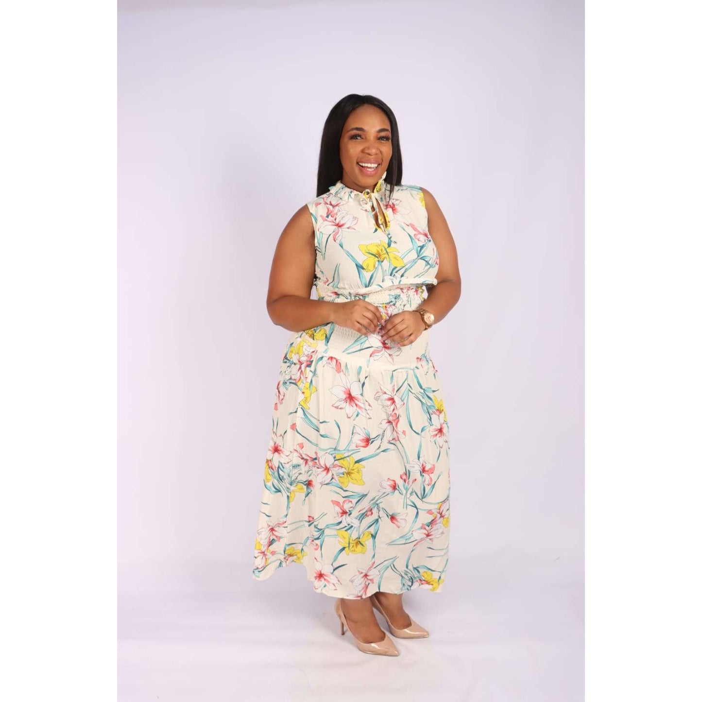 Sleeveless Floral Maxi Dress 