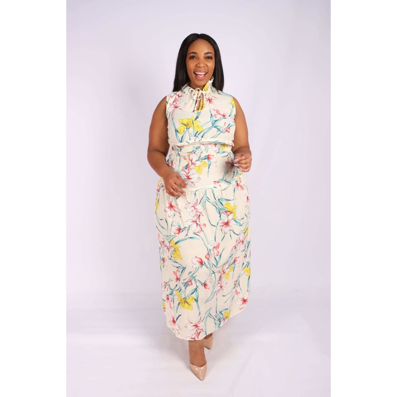 Sleeveless Floral Maxi Dress – YELLOW SUB TRADING