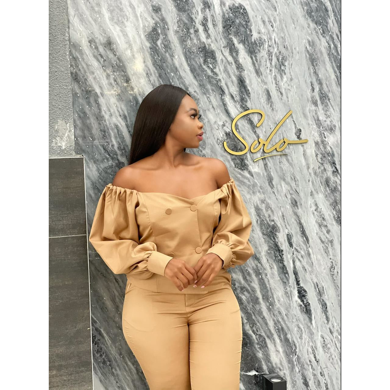 Off Shoulder Formal Suit 