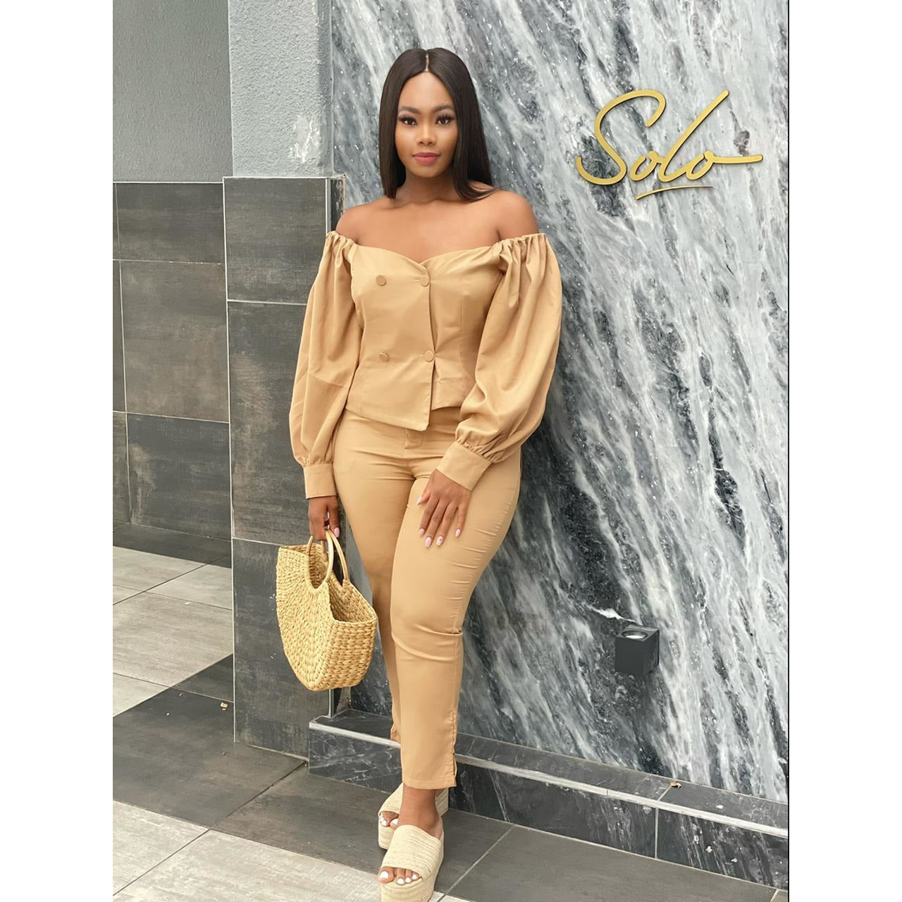 Off Shoulder Formal Suit 
