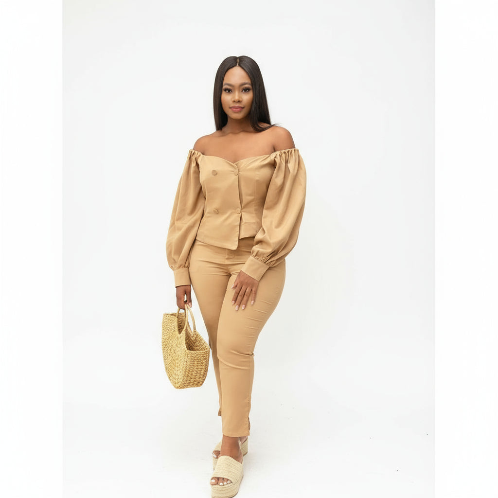 Off Shoulder Formal Suit