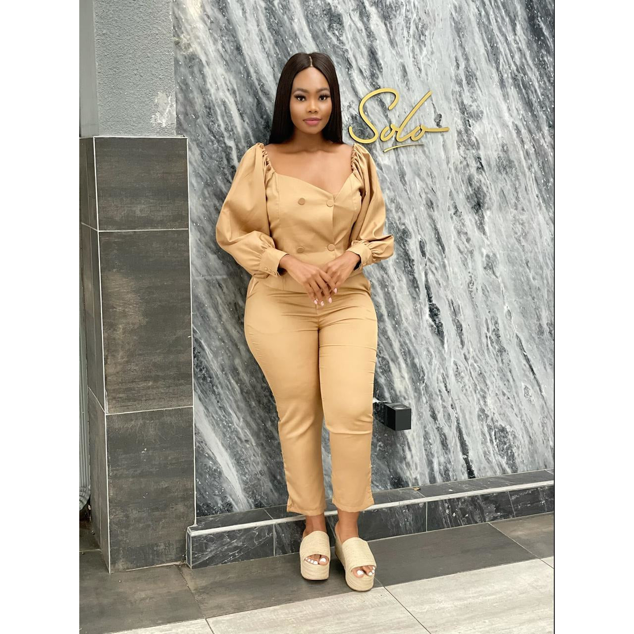 Off Shoulder Formal Suit 