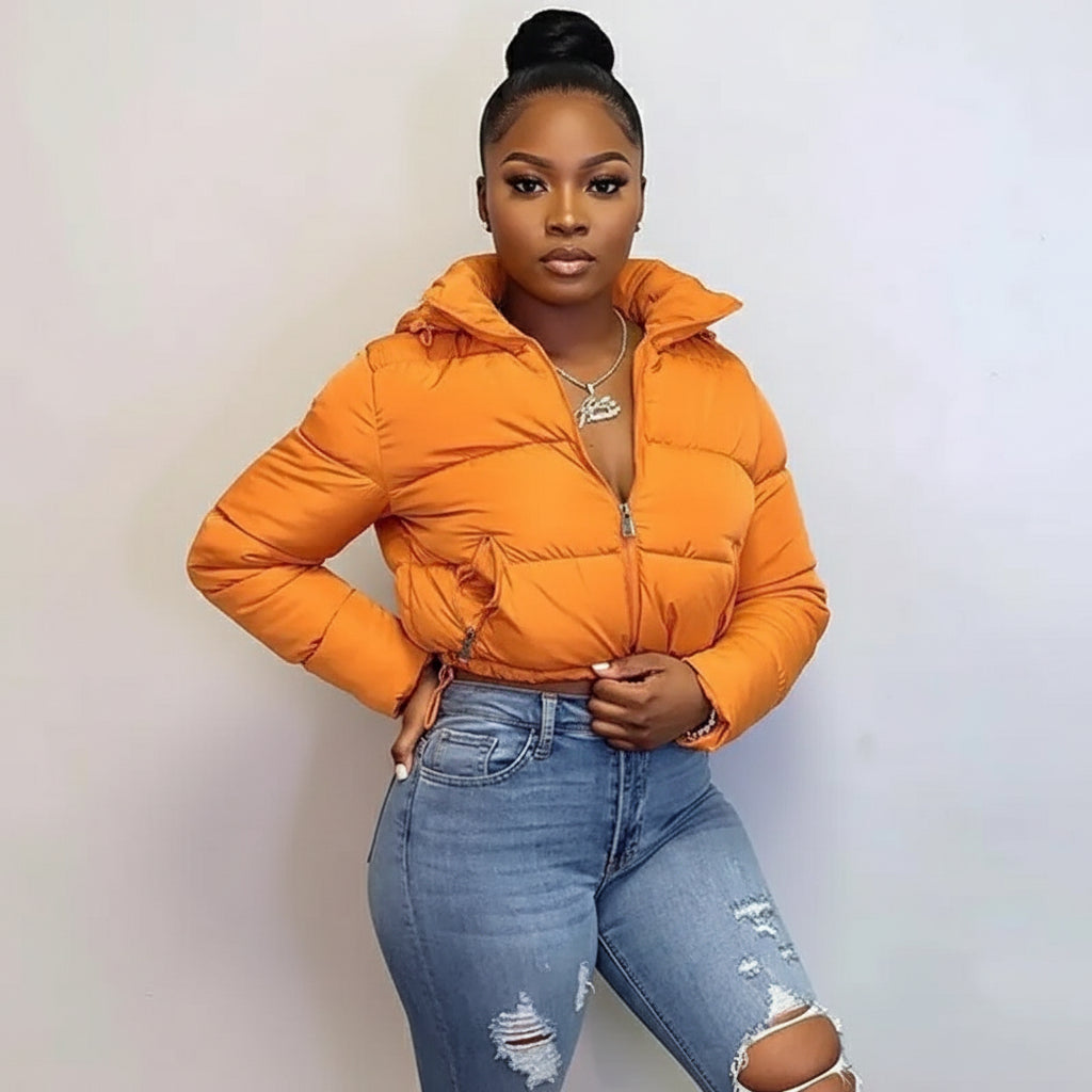 Zipper Short puffer Coat