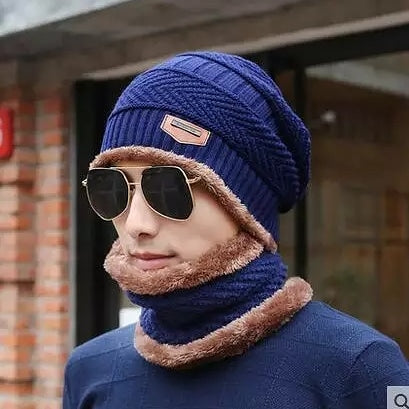 winter wool cap two-piece winter warm set