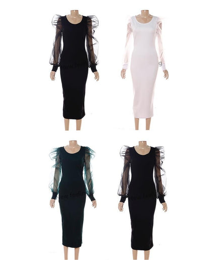 knitted Long Sleeve Bodycon Dress