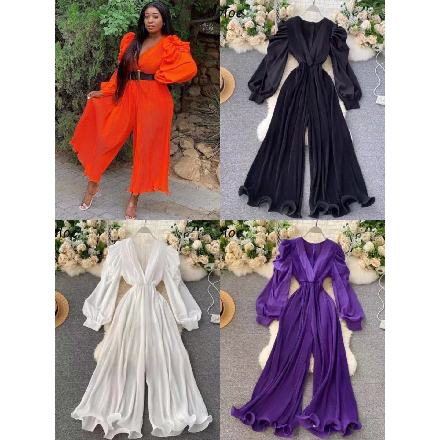 Neploe Vintage Sexy V-neck Jumpsuit