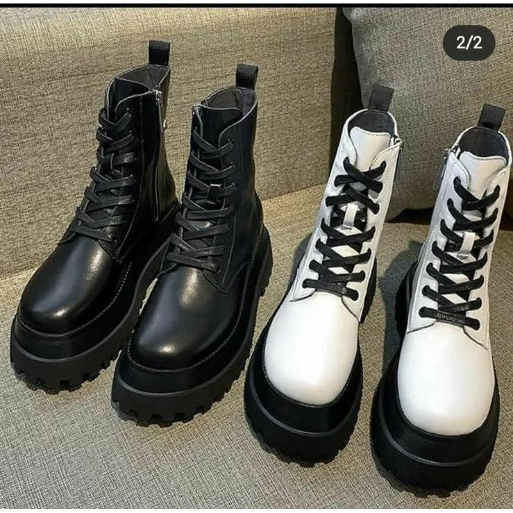 Platform Leather Ankle Boots