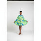 Bowknot Round  Neck Lantern Sleeve Mini Dress