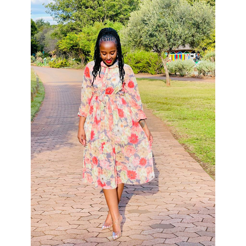 Floral Chiffon Maxi Dress