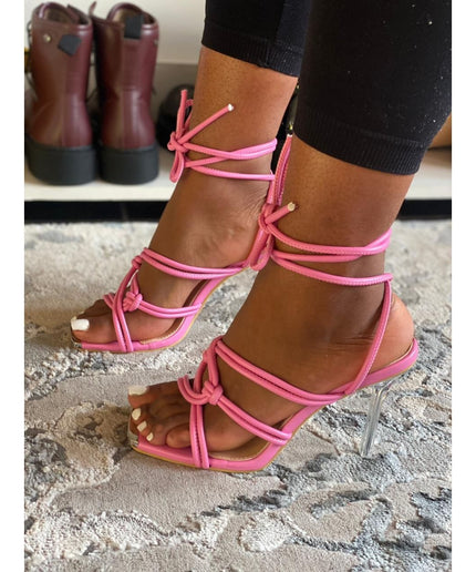Lace-Up Square Toe Heel