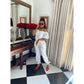 Off Shoulder Crop Top & High Waisted Trouser Set