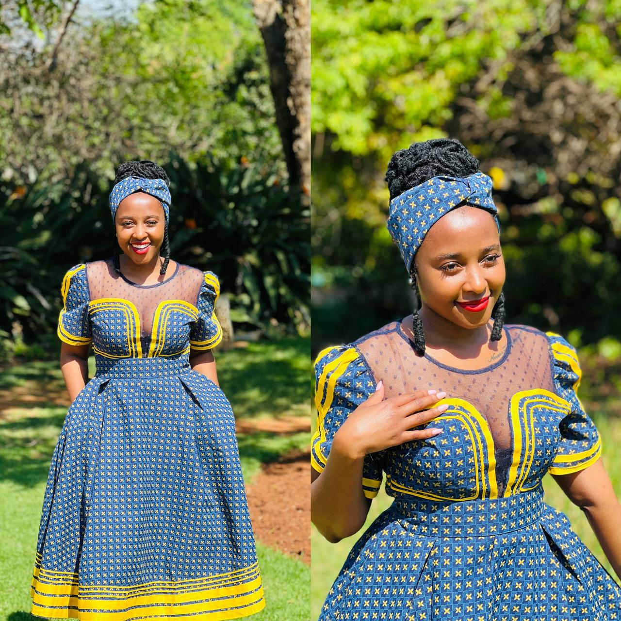 Round Neck Short Sleeve Ankara Dress