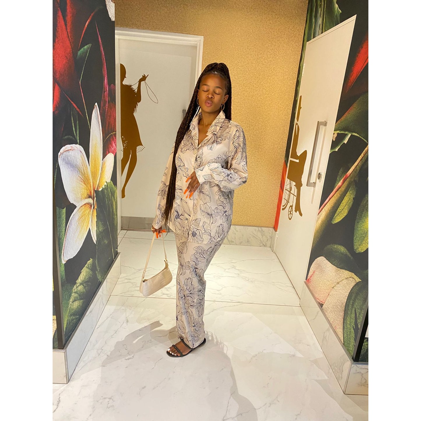 Floral Print Pants and Shirt Set