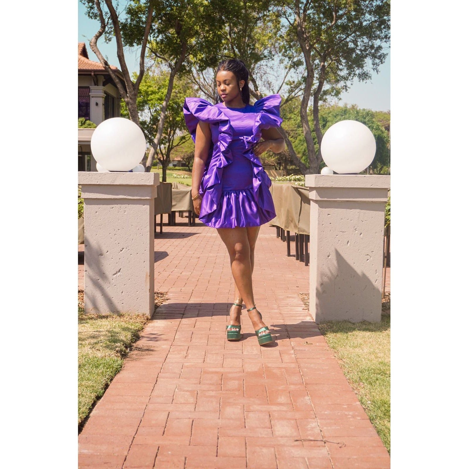 Sleeveless Puff Midi Dress