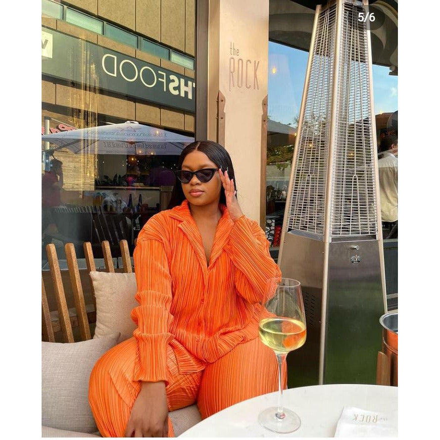 Pleated Shirt & Trousers Two Piece Sets