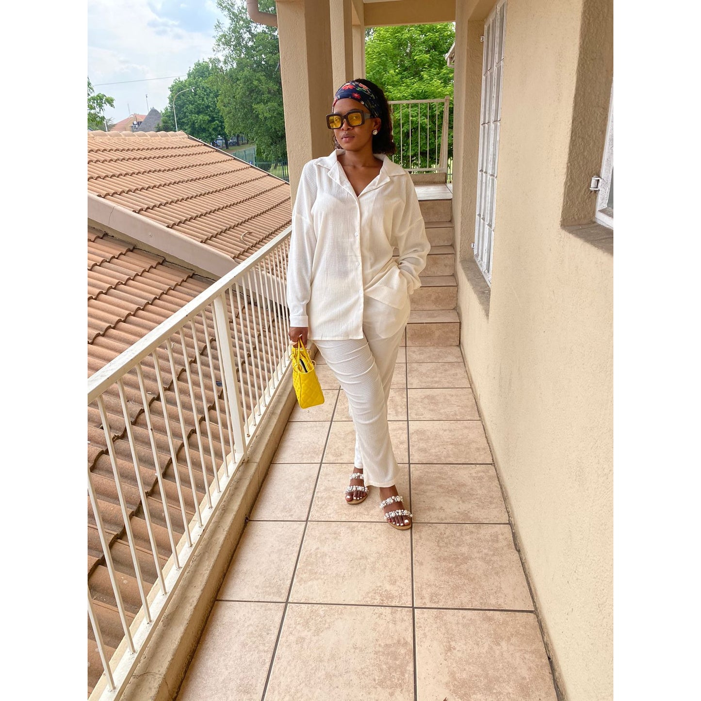 High Waisted Pants and Shirt Set