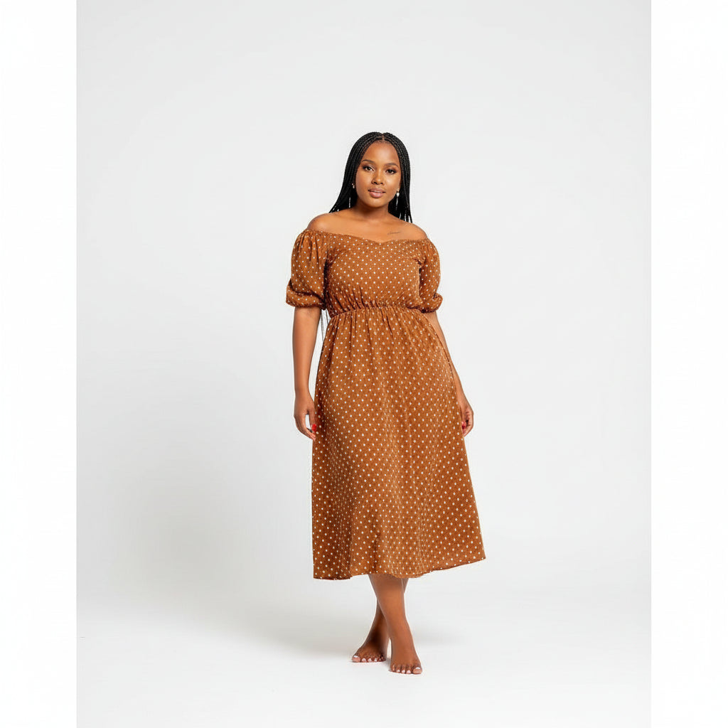 Short Sleeve Polka Dot Dress