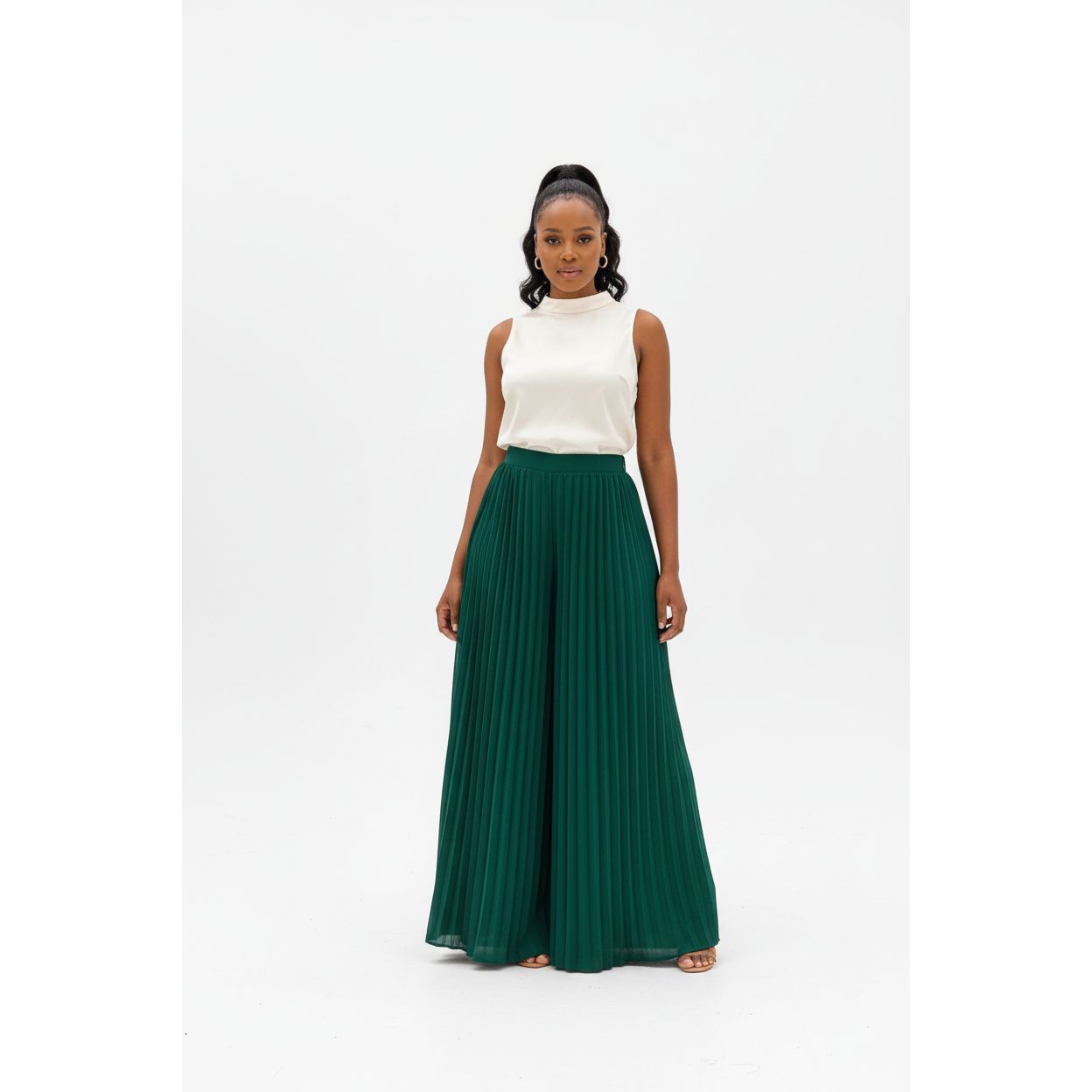 Satin pleated Palaza Pants 