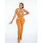 Backless Solid Color Jumpsuit