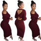 Sweater Long Sleeve Backless Dress