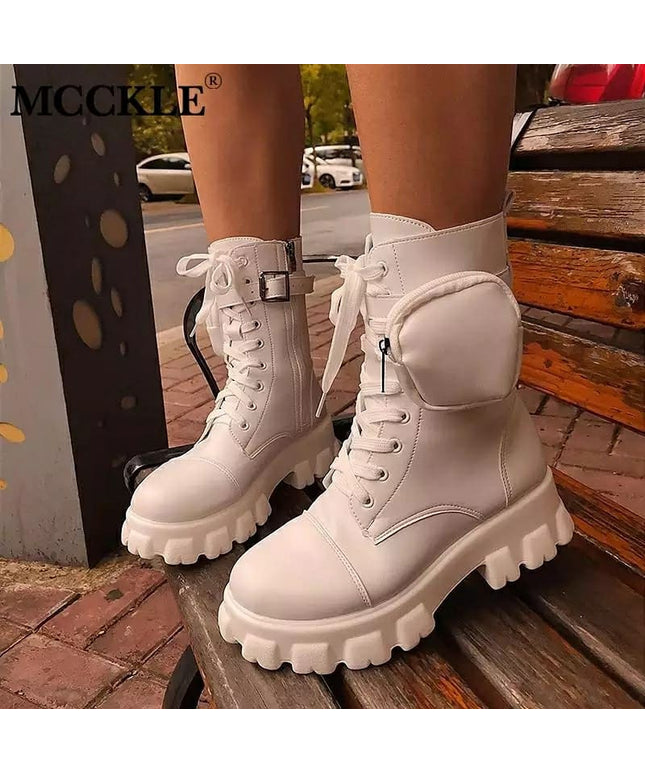 Buckle Strap Zipper Ankle Boot