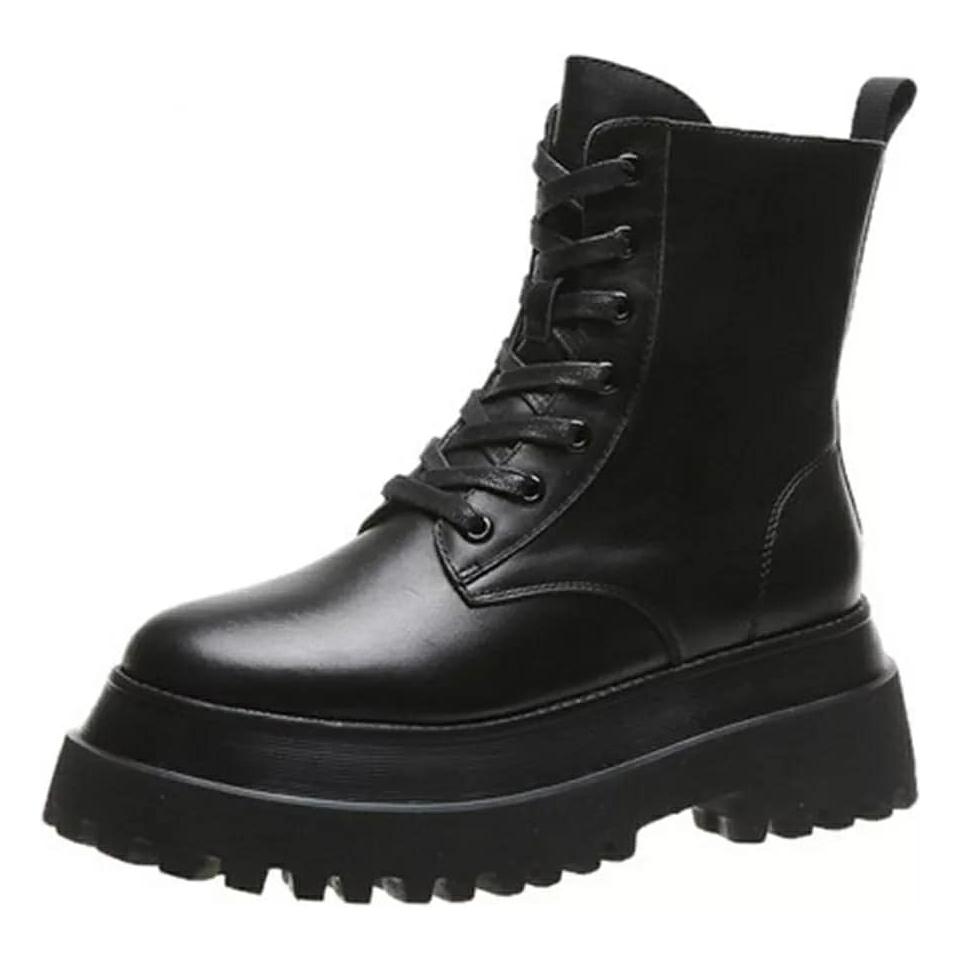 Platform Leather Ankle Boots