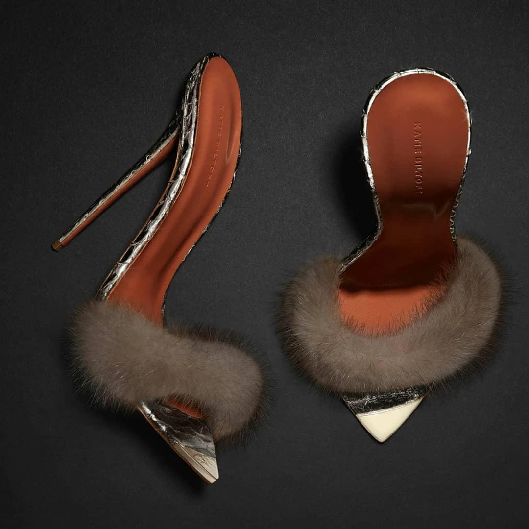 Soft Fur pointed High Heel