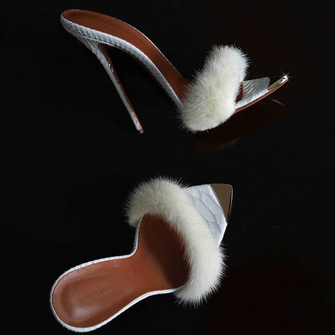 Soft Fur pointed High Heel