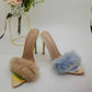 Soft Fur pointed High Heel