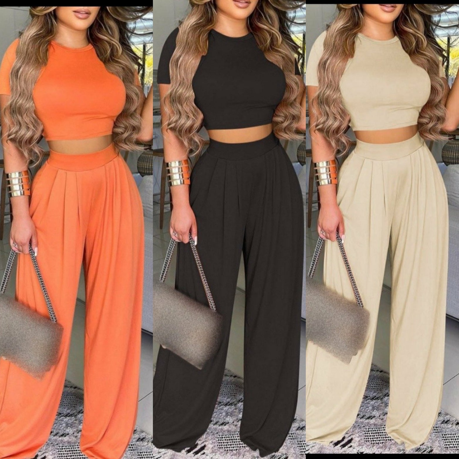 Palazzo Pant And Crop Top Set