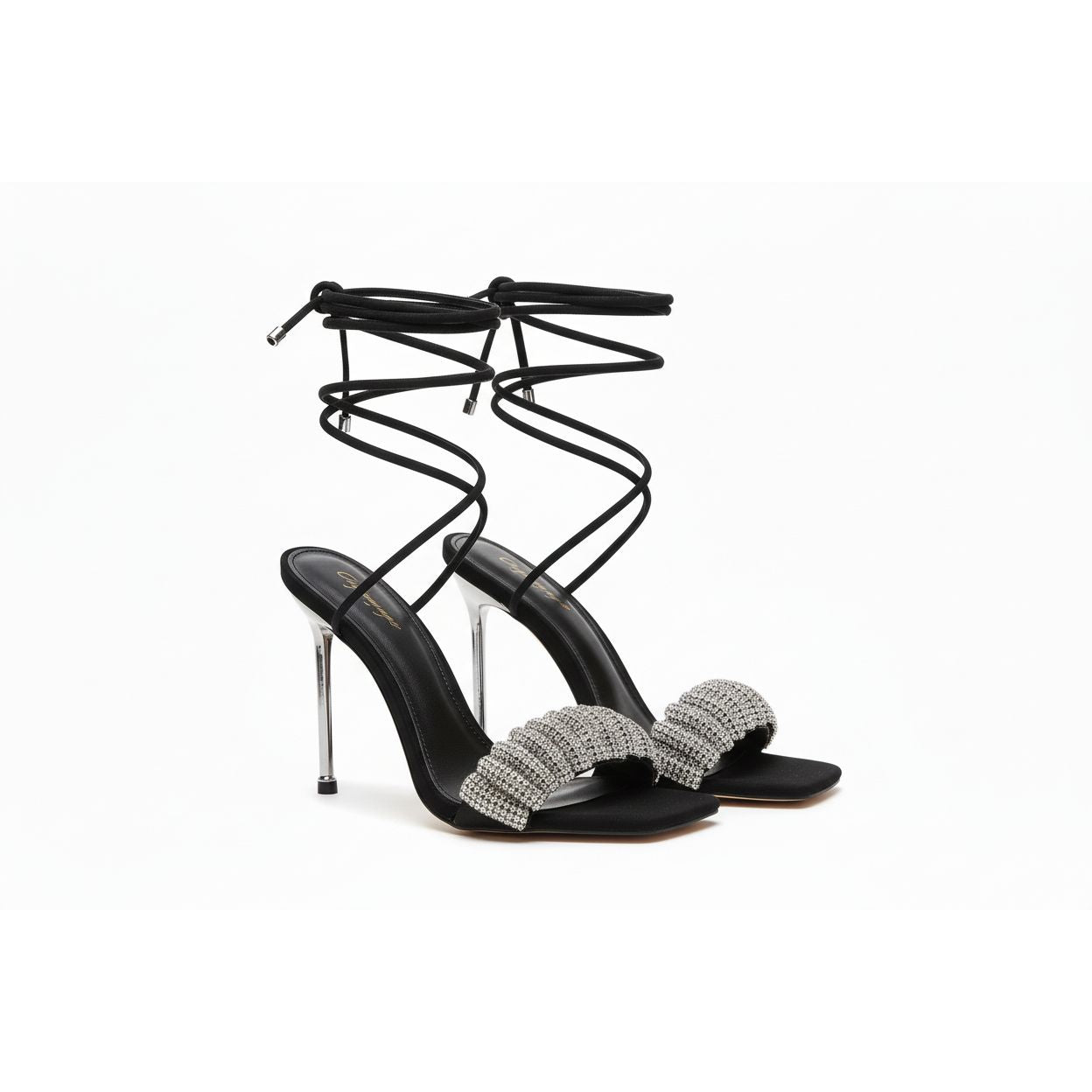 Open Toe Ankle Buckle Strap Shoes