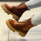 Lace up Platform Ankle Boots.