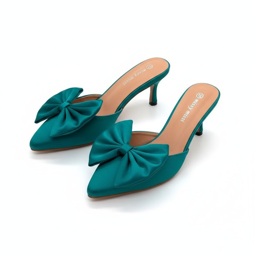 Point toe  heel Bow sandals