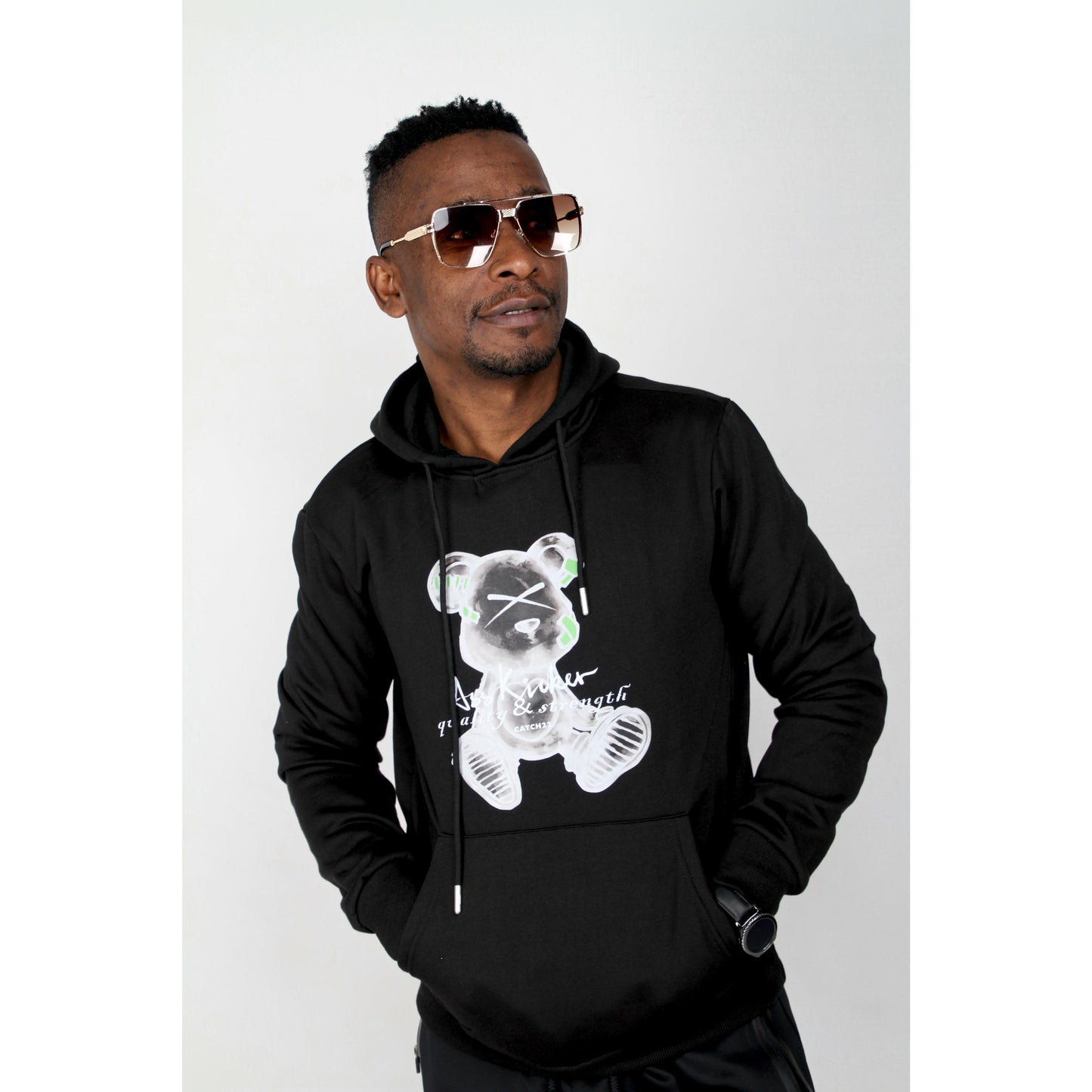 Hooded Print Sweater Men's Top