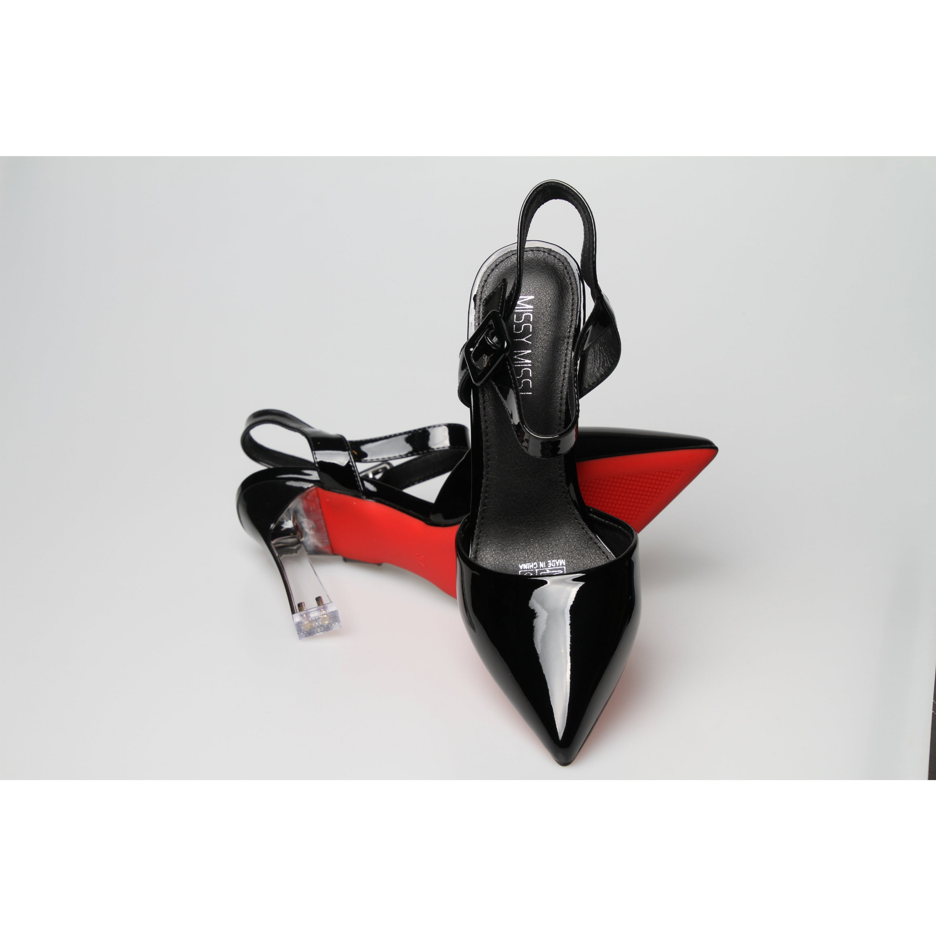 Pointed Closed Toe Crystal Heel