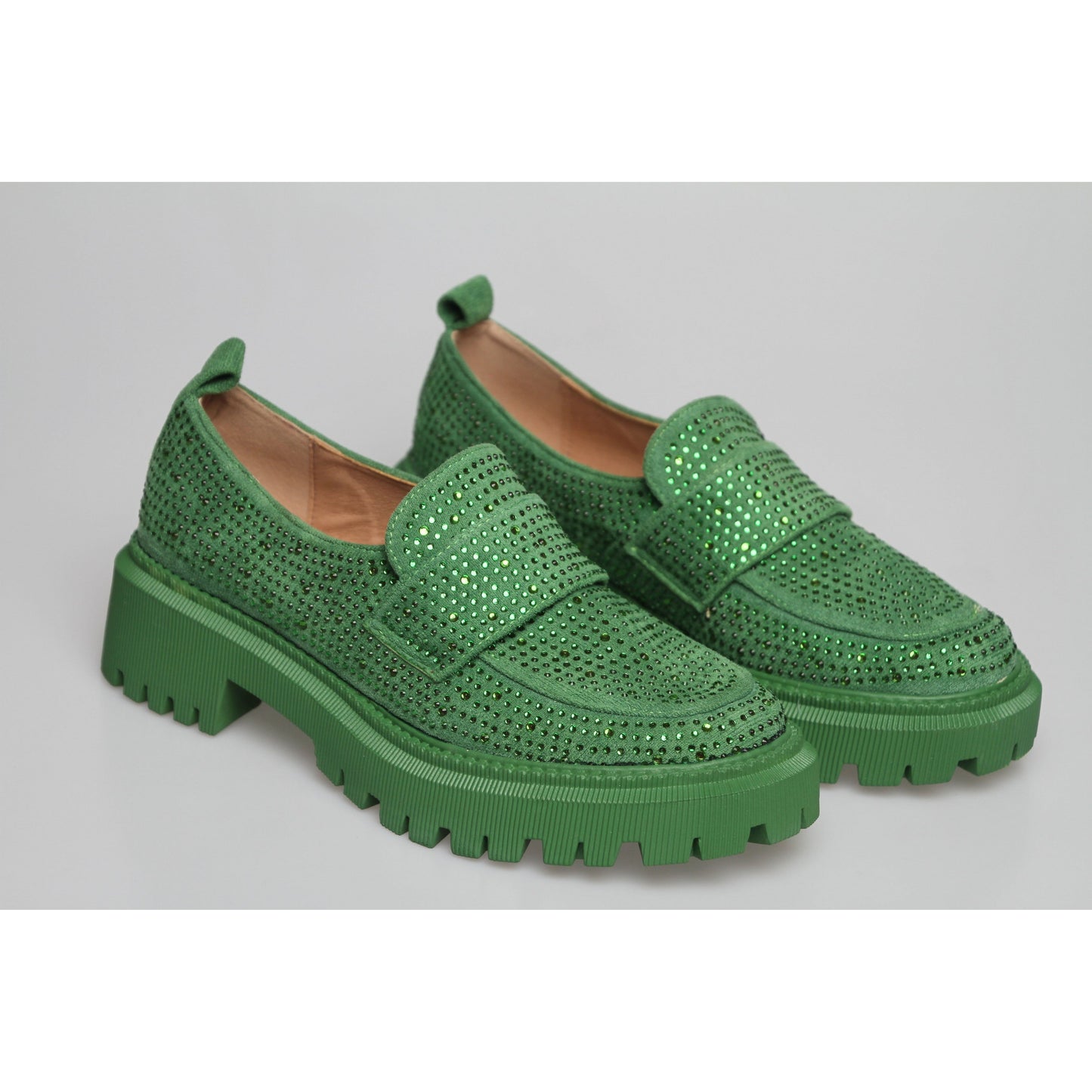 Glitter Square Toe Platform Oxford Shoes