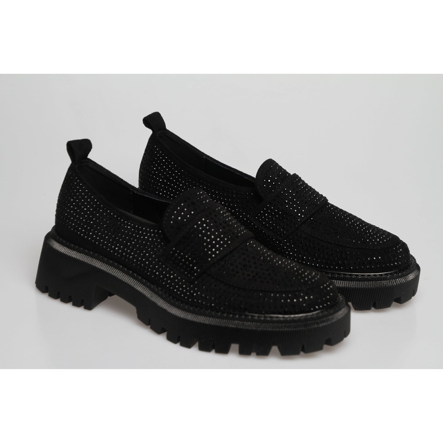 Glitter Square Toe Platform Oxford Shoes