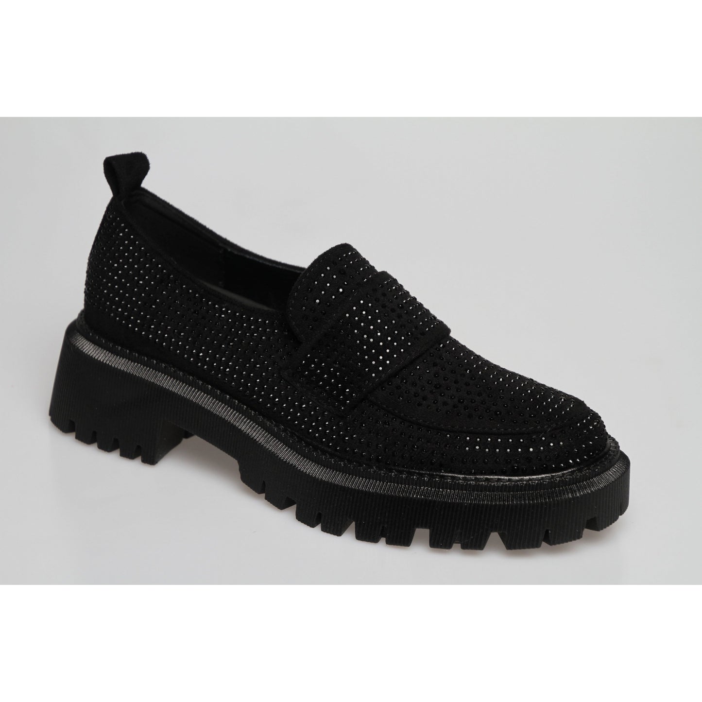 Glitter Square Toe Platform Oxford Shoes