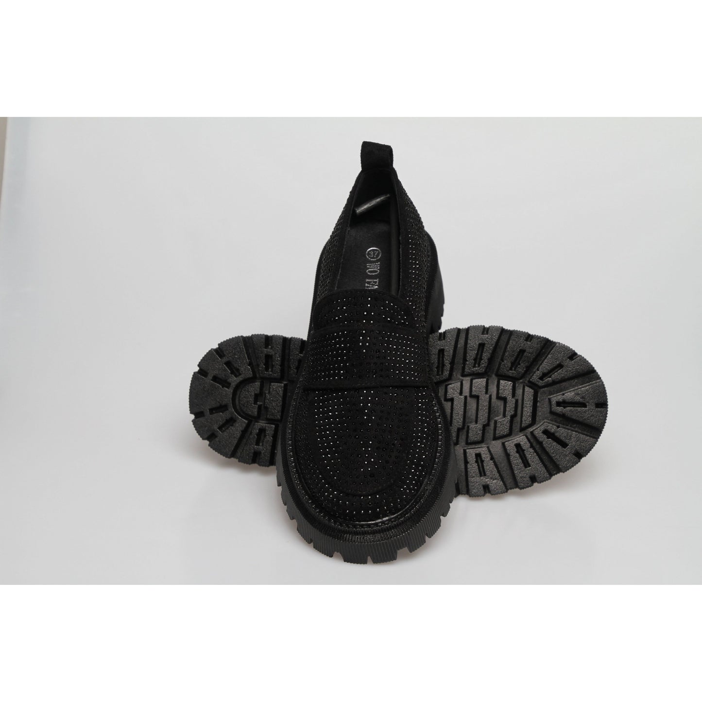 Glitter Square Toe Platform Oxford Shoes