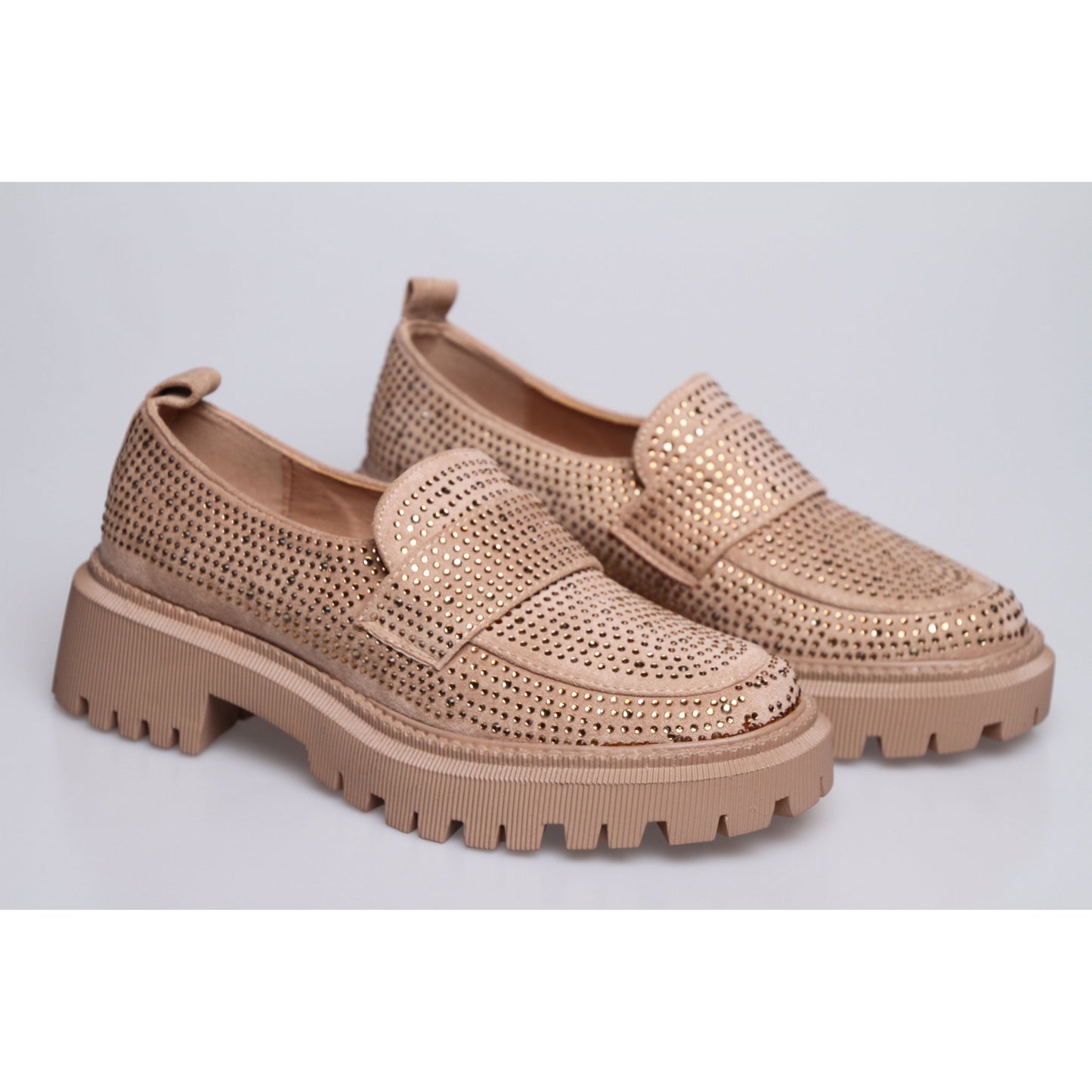 Glitter Square Toe Platform Oxford Shoes