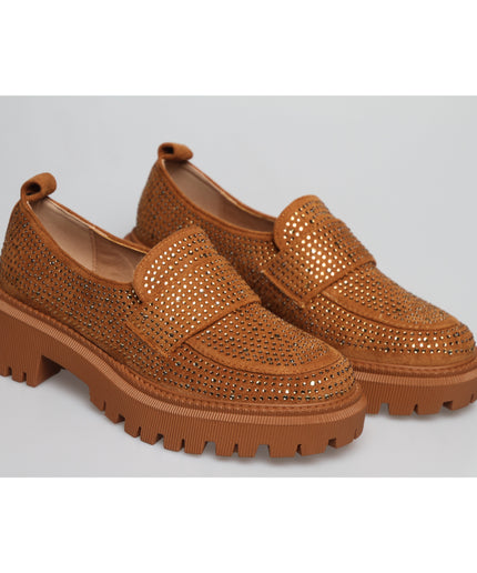 Glitter Square Toe Platform Oxford Shoes