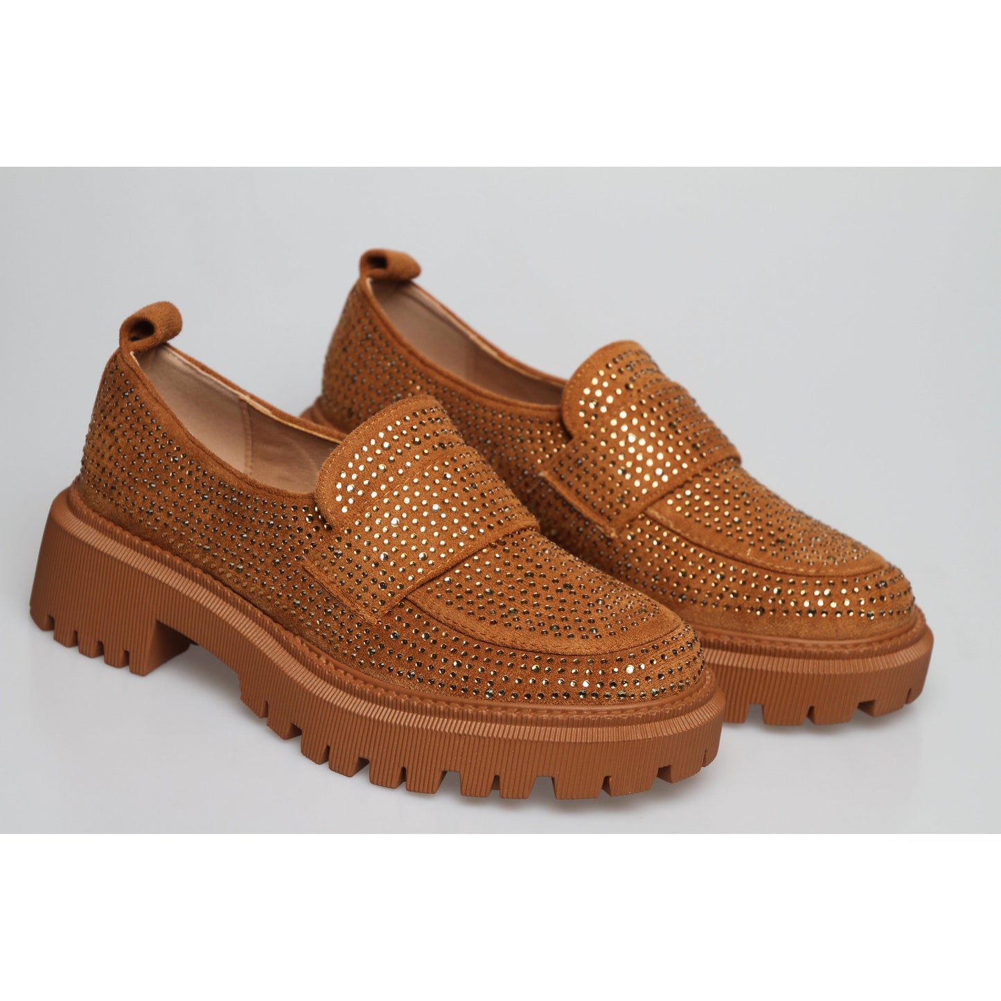 Glitter Square Toe Platform Oxford Shoes