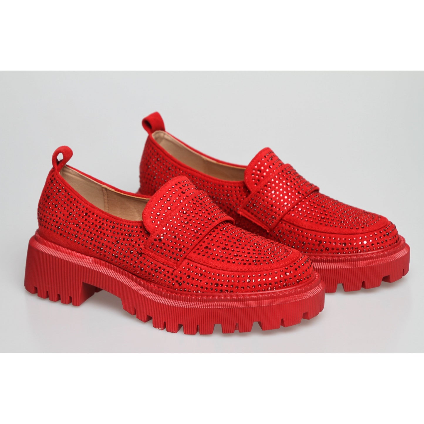 Glitter Square Toe Platform Oxford Shoes