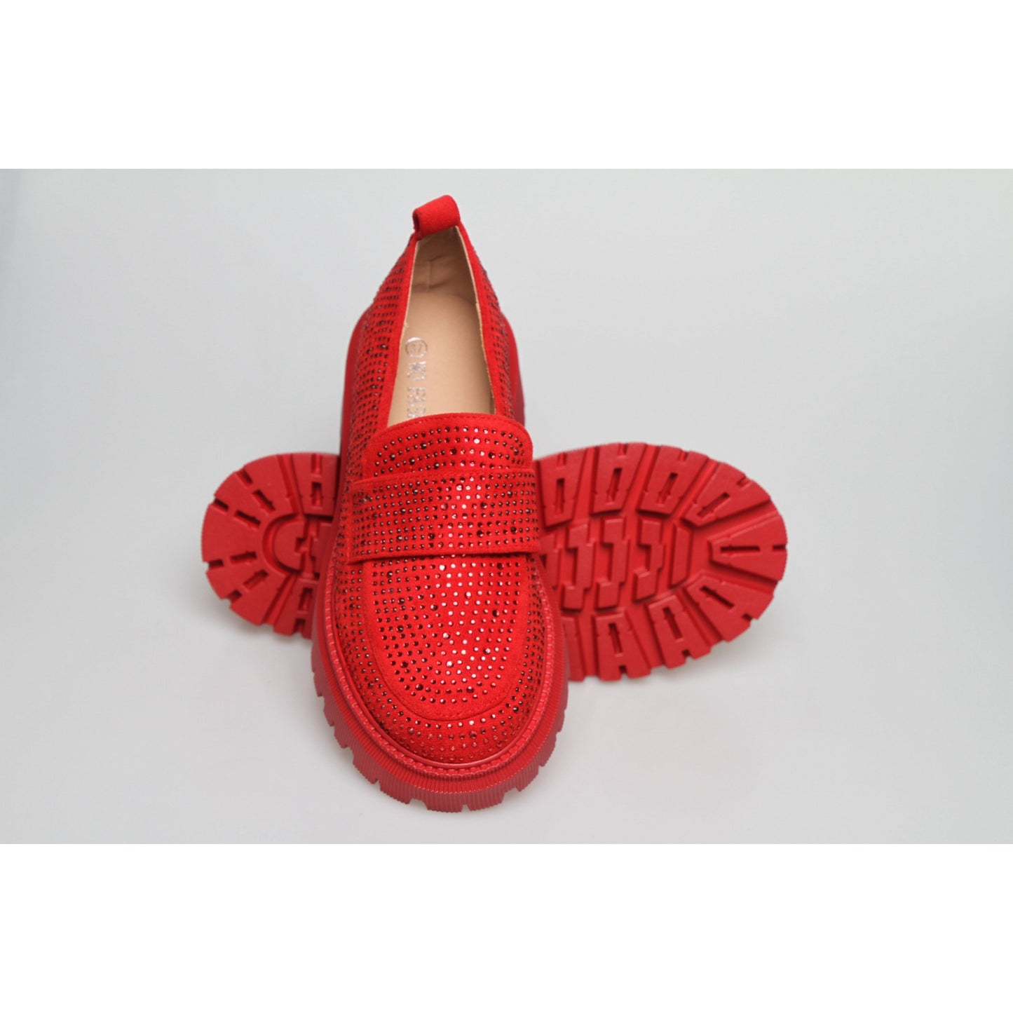 Glitter Square Toe Platform Oxford Shoes