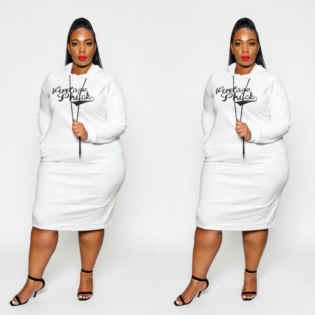 Vintage Hooded Sweater Dress - YELLOW SUB TRADING 